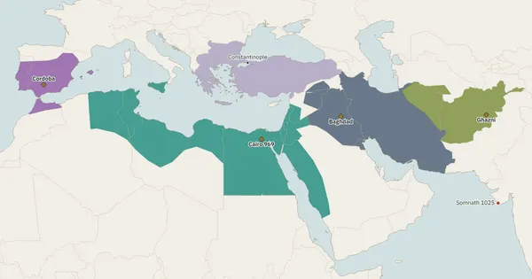 Map of the Muslim world in 1000