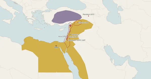 Map of the Muslim world in 1190