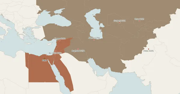 Map of the Muslim world in 1260