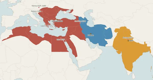 Map of the Muslim world in 1683