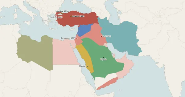 Map of the Muslim world in 1923